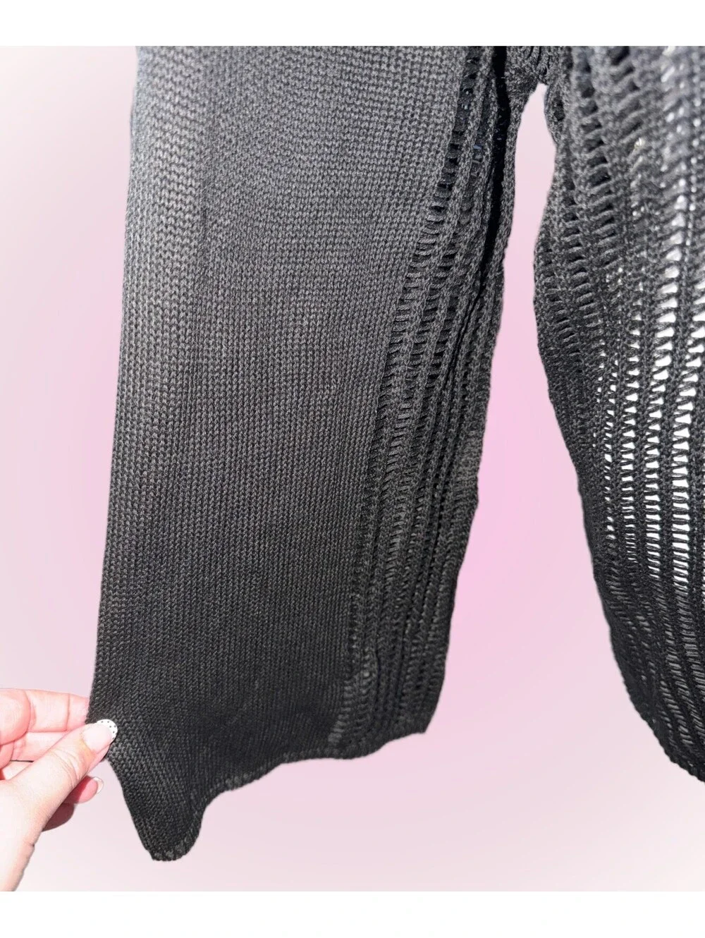 Womens Plus Size 3XL Black Knit Swim Cover Up or Knit See Through Tunic | SHEIN